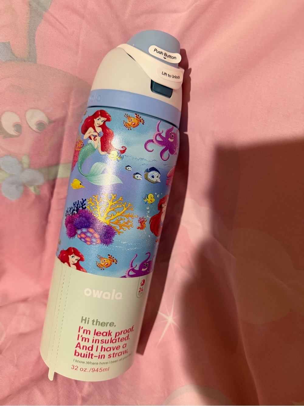 Tumbler Mermaid Stainless Steel Water Bottle - Blue & White